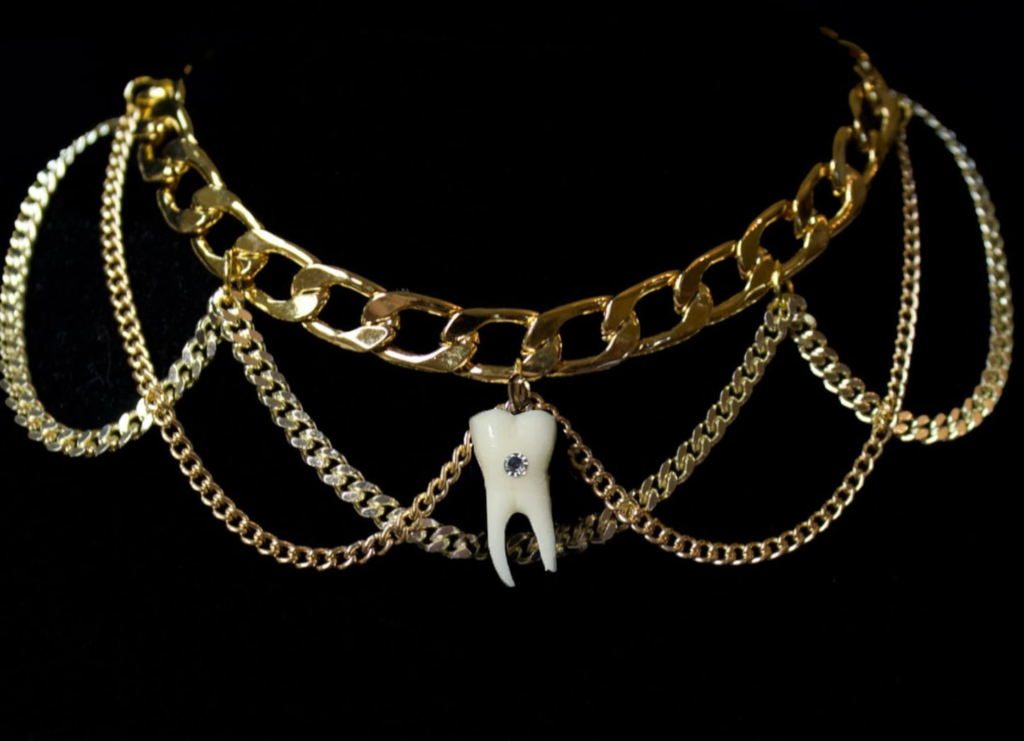 Ornate Tooth Charm Choker