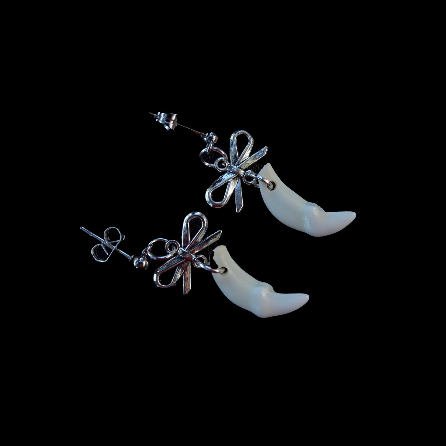 Coquette Queen Tooth Bow Earrings
