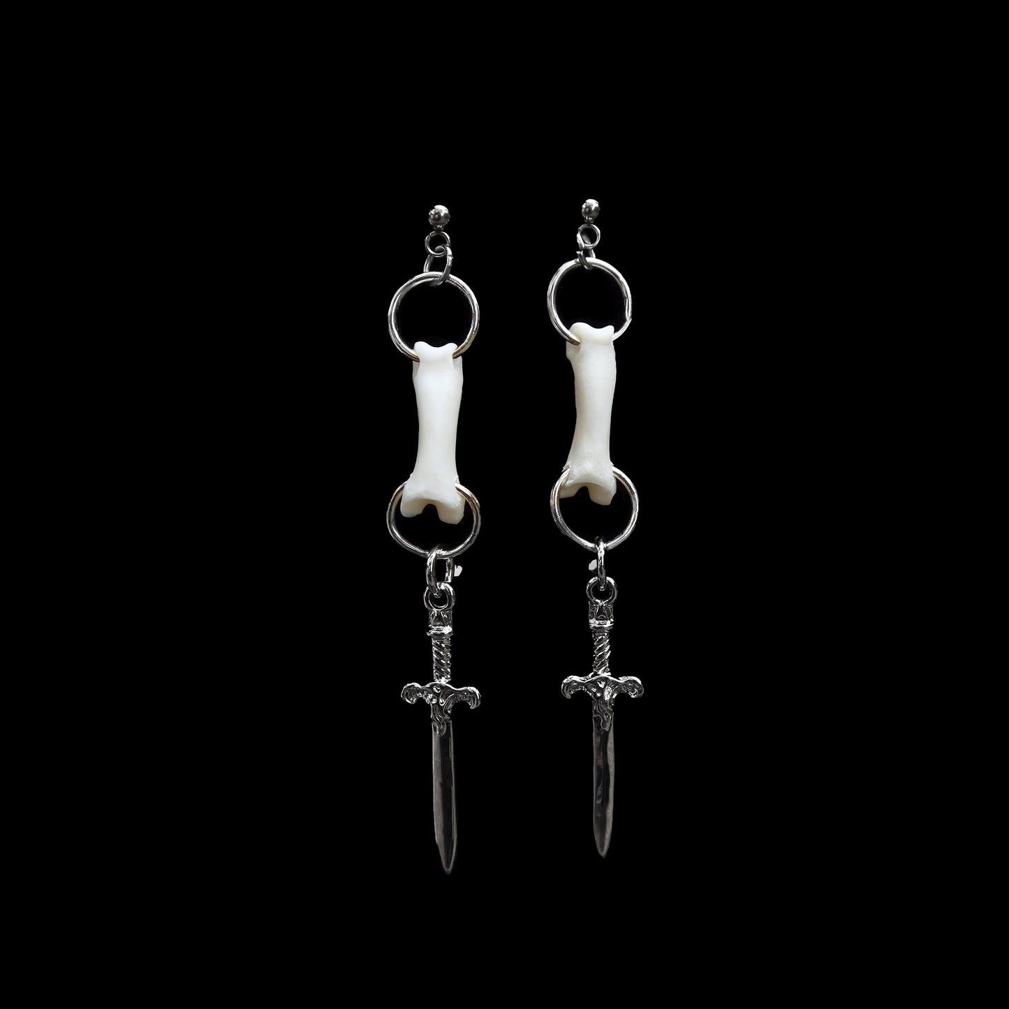 Excalibur Coyote Toe Bone Earrings