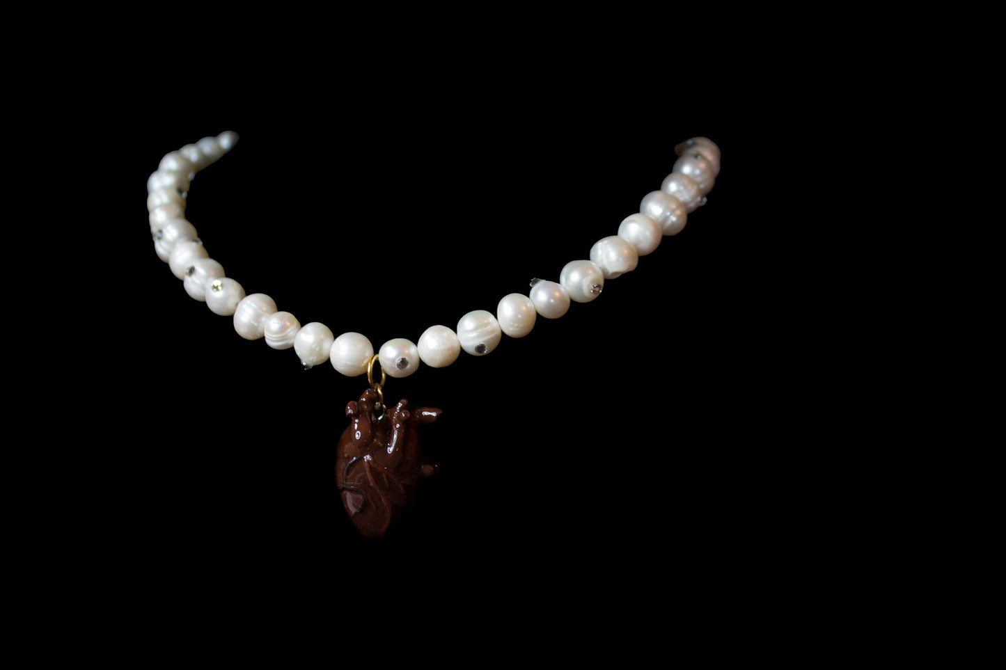 Heart Eater Pearl Strand Necklace
