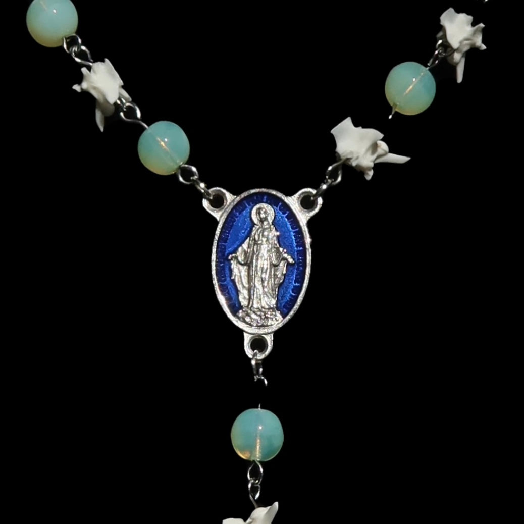 Loose Tooth Rosary - Pearl and Human Molar