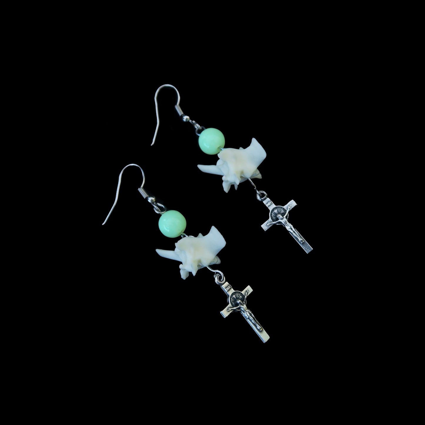 Uranium and Rattlesnake Rosary Earrings