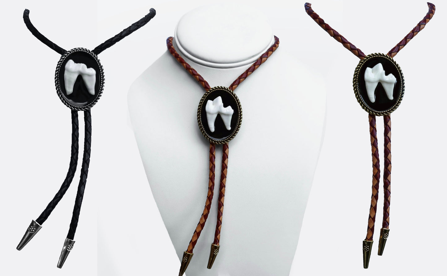 Bone Coyote Molar Bolo Ties