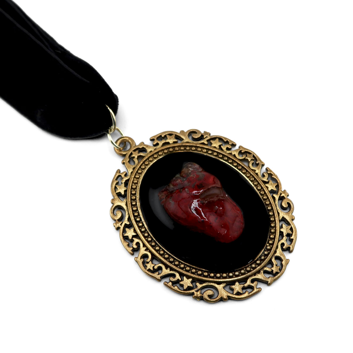 Rotten Hearted Ribbon Choker Velvet