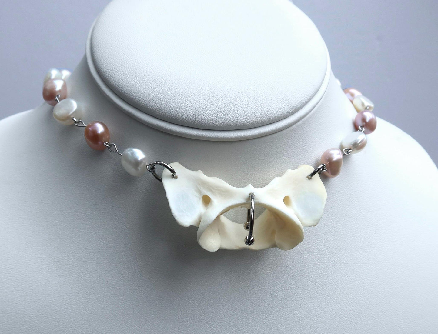 Pierced Atlas Bone Pearl Choker