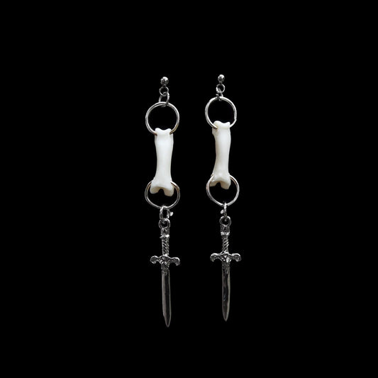 Excalibur Coyote Toe Bone Earrings