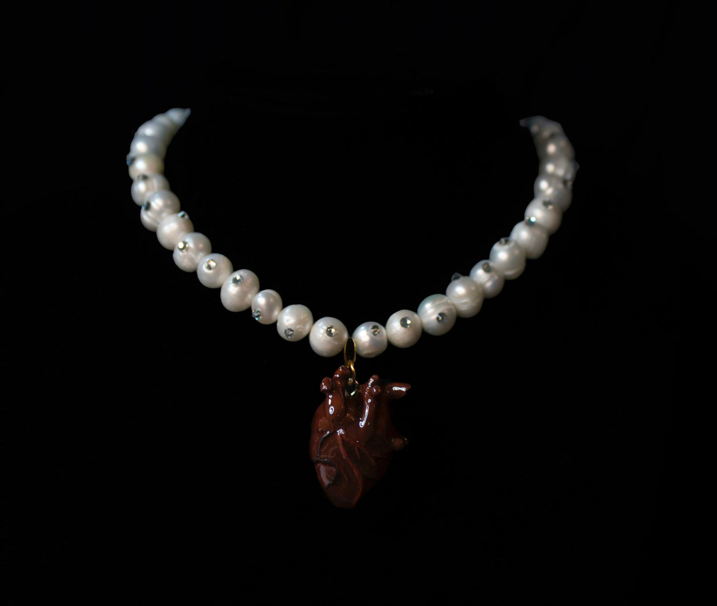 Heart Eater Pearl Strand Necklace
