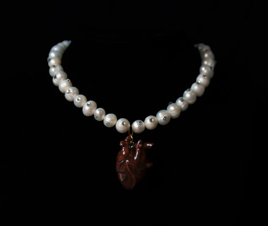 Heart Eater Pearl Strand Necklace